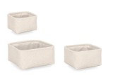 Cumpara ieftin Set 3 cosuri depozitare textil alb Hymar 16x16x10h; 20x20x11h; 25x25x12h