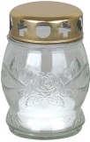 Candela funerara din sticla transparenta, 6-8 ore, 10 cm