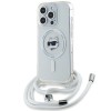 Husa MagSafe pentru Apple iPhone 14 Pro Max, Karl Lagerfeld, IML Crossbody Choupette&#039;s Head with Strap, Transparenta