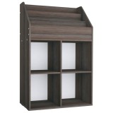 Cumpara ieftin Raft reviste copii gri/stejar sonoma 71x30x114cm lemn prelucrat