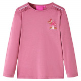 Cumpara ieftin Tricou pentru copii cu m&acirc;neci lungi, zmeuriu, 128