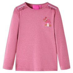Tricou pentru copii cu m&acirc;neci lungi, zmeuriu, 128