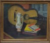 D. Dimitriu Nicolaide - Natura Statica cu Canceu si Chitara, Ulei/Carton, 60x50cm, Semnat si Datat '943