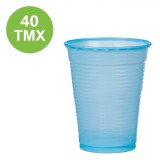 Pahare Unică Folosință, Set 40 Bucăți, Capacitate 200 ml, Culoare Albastru, Plastic, Oem