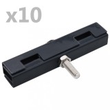 Conector &icirc;n forma de U grilaj gradina, 10 seturi, antracit GartenMobel Dekor, vidaXL