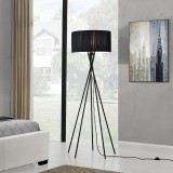 Lampa de podea Black Mikado 155 cm iluminat sufragerie negru [lux.pro] HausGarden Leisure