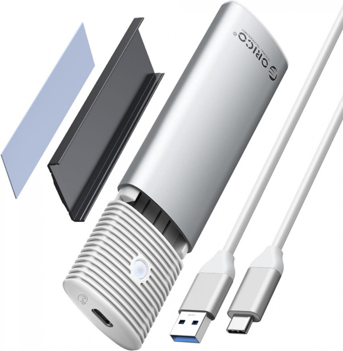 Adaptor pentru carcasă SSD ORICO M.2 NVMe &amp; SATA fără instrumente, USB C 3.2 Gen