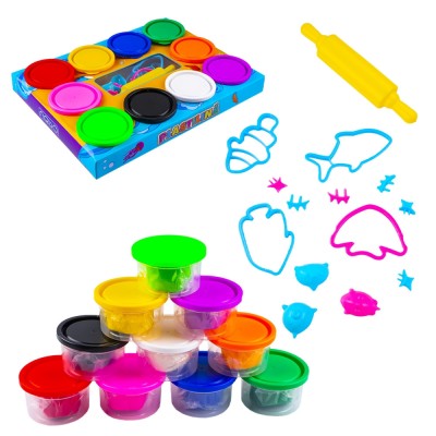 Plastilina modelaj, 10 culori, 60 g &amp;ndash; NEBO foto