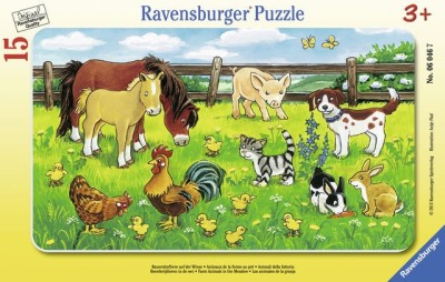 Puzzle tip rama animale pe pajiste 15 piese foto