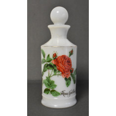 Recipient din sticla opalina Apa de Colonie / Sticla parfum - Trandafiri