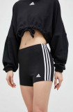 Adidas pantaloni scurti femei, culoarea negru, modelator, high waist