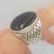 Superb inel barbatesc/unisex din argint si onix - nou