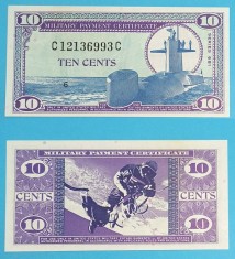 (SUA) Statele Unite ale Americii (p#M76) 10 Cents 1969 aUNC 'Fortele Armate Americane' serie: 681; (ROG CITITI DETALIILE!)