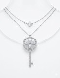 Cumpara ieftin LantiE or din Argint 925 cu Pandantiv Cheie Regala Caleidoscop E i Zirconiu , , zKey to Luxury,