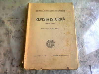 REVISTA ISTORICA VOL. XXXI, N-LE 1-12, 1945 foto