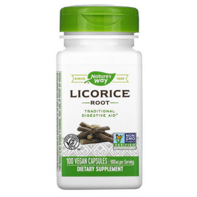 Lemn dulce (Licorice) 450mg, 100 capsule vegetale, Nature&amp;#039;s Way foto