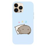 Husa compatibila cu Apple iPhone 15 Pro Max, Viceversa, model Sleepy Pusheen , Silicon, TPU, Transparent, Carcasa
