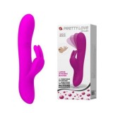 Vibrator rabbit de lux din silicon Pretty Love Dylan Purple 21cm