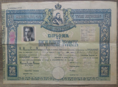 Diploma de bacalaureat teoretic// 1945, perioada Mihai I foto