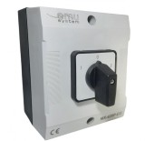 Comutator 20A 4kw 1-0-2 4 poli 400V AC IP65 industrial aplicat casetat pentru transfer manual, Omu System
