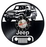Ceas Perete Vinil Jeep Wrangler Off Road, Negru, 30 cm, Mecanism Quartz Silentios