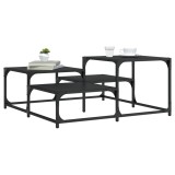 vidaXL Măsuță de cafea, negru, 87,5x87,5x40 cm, lemn prelucrat