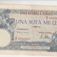 M1 - Bancnota Romania - 100000 lei - Emisiune 21 octombrie 1946