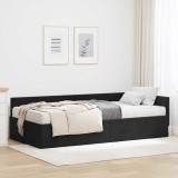 Cumpara ieftin Cadru de pat coltar cu saltea 2 buc. Negru 80 x 200 cm Catifea