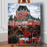 Set pictura pe numere (panza) Frontenac Castel din Canada 50x40 cm, Jad