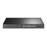 Switch 16 porturi PoE+ Gigabit, 2 porturi RJ45 Gigabit, 2 x Combo SFP Gigabit, Managed - TP-Link TL-SG1218MPE