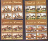 CASTELE DIN ROMANIA,SERIE IN BLOC DE 4 CU MARGINE,2008,Lp.1811,MNH,ROMANIA., Arhitectura, Nestampilat