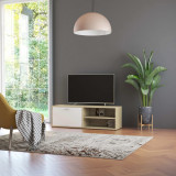 Comoda TV, alb si stejar Sonoma, 120 x 34 x 37 cm, PAL GartenMobel Dekor, vidaXL