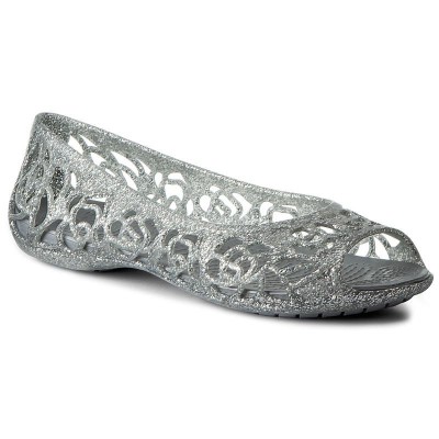Balerini Crocs Kids&amp;#039; Isabella Glitter Flat GS Argintiu - Silver foto