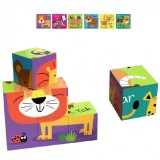 Puzzle educativ format din 9 cuburi 6in1 Animale 88693 CWT