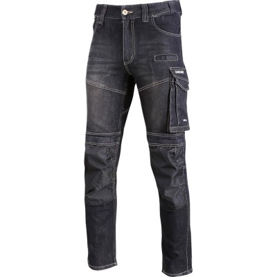 PANTALON LUCRU TIP-BLUGI SLIM-FIT ELASTIC INCHISI - L foto