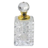 Cumpara ieftin Sticla decorativa transparenta aurie 3x3x7 cm