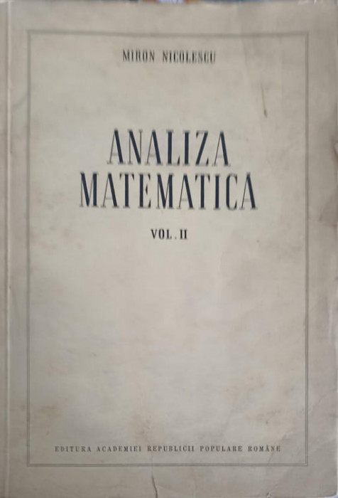 ANALIZA MATEMATICA VOL.2-MIRON NICOLESCU