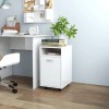 Dulap lateral Gossi alb extralucios, 33x38x60cm, cu roti, lemn prelucrat - birou, depozitare