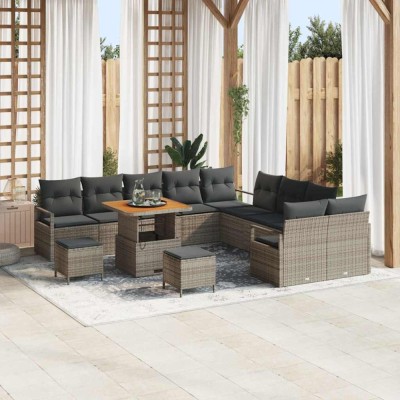 vidaXL Set de canapele pentru grădină 13 pcs Gri 80 x 80 x 71 cm 3364533 foto