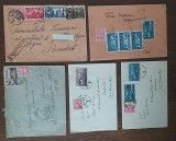 Romania 1948 5 plicuri cu francatura timbre Mihai I - Vederi si timbru IOVR