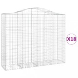 Cumpara ieftin Cos gabion arcuit, 18 buc, 200x50x160/180 cm, fier galvanizat