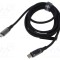 Cablu USB 2.0 VENTION cu afisaj LED USB C, 2m, mufa din ambele parti