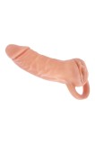 2 in 1 Prelungitor Penis si Masturbator Vagin, Soft TPR, Natural, 18.5 cm