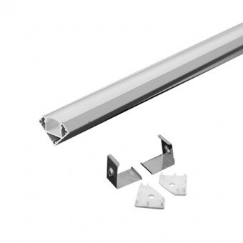 PROFIL ALUMINIU PENTRU BANDA LED 2M 19MM X 19MM ALB foto