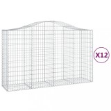 Cumpara ieftin Cosuri gabion arcuite 12 buc, 200x50x120/140cm, fier galvanizat