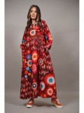 Cumpara ieftin Rochie Lunga Dama Mandale Montanera Multicolora, Buzunare, Talie Unica (S-XL), Poliester Elastan, 138cm
