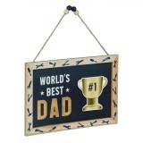 Decorațiune Lemn, World&Ccedil;&Ouml;s Best Dad, Negru-Marou, 30x20cm, Decorativă Perete, Oem