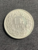 Moneda 1 franc 1971 Elvetia, Europa