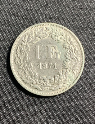 Moneda 1 franc 1971 Elvetia foto