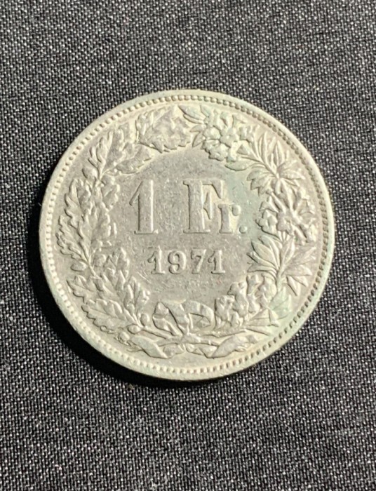 Moneda 1 franc 1971 Elvetia